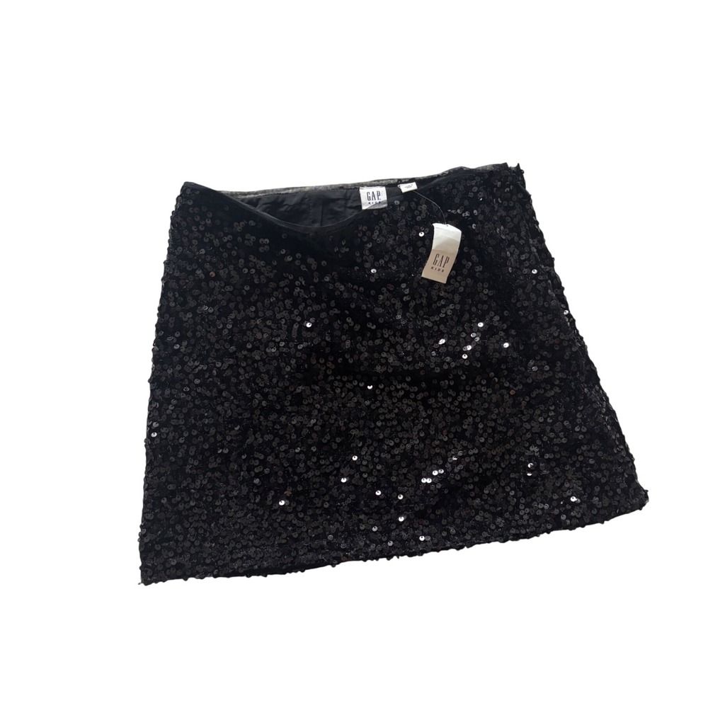 Gap Kids Girls Black Sequin Mini Skirt Size 10 Plus New With Tags